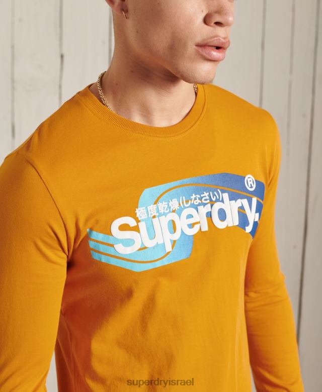 il Superdry גברים חלק עליון עם שרוולים ארוכים של Cali לוגו ליבה זהב 4LX2Z6444 הַלבָּשָׁה