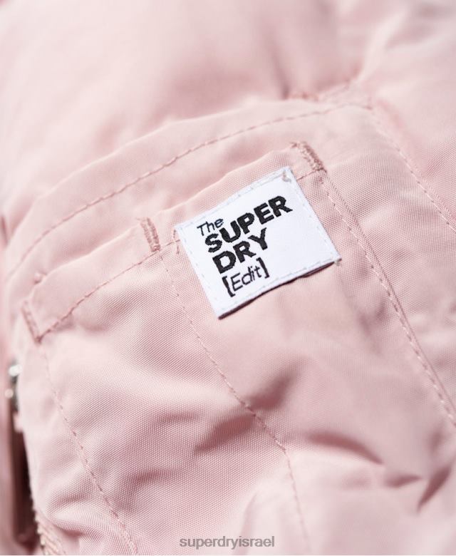 il Superdry נשים Luxe Longline Puffer Jacket וָרוֹד 4LX2Z3848 הַלבָּשָׁה