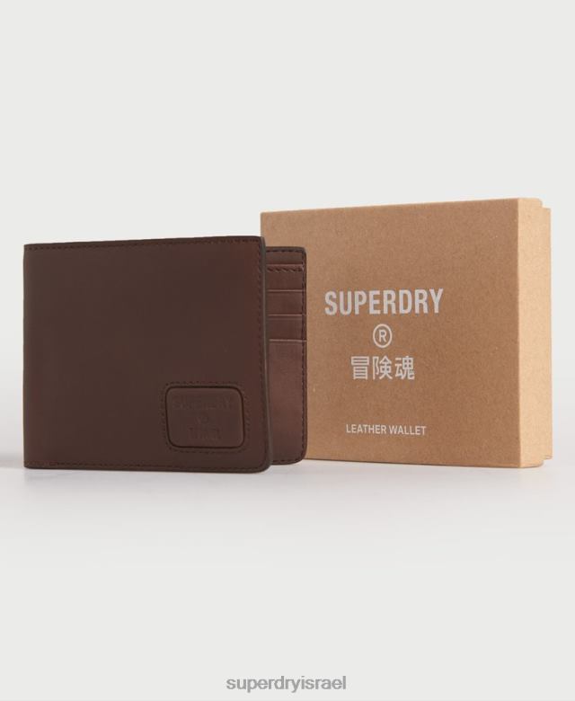 il Superdry גברים ארנק עור bifold של nyc חום 4LX2Z1851 אביזרים