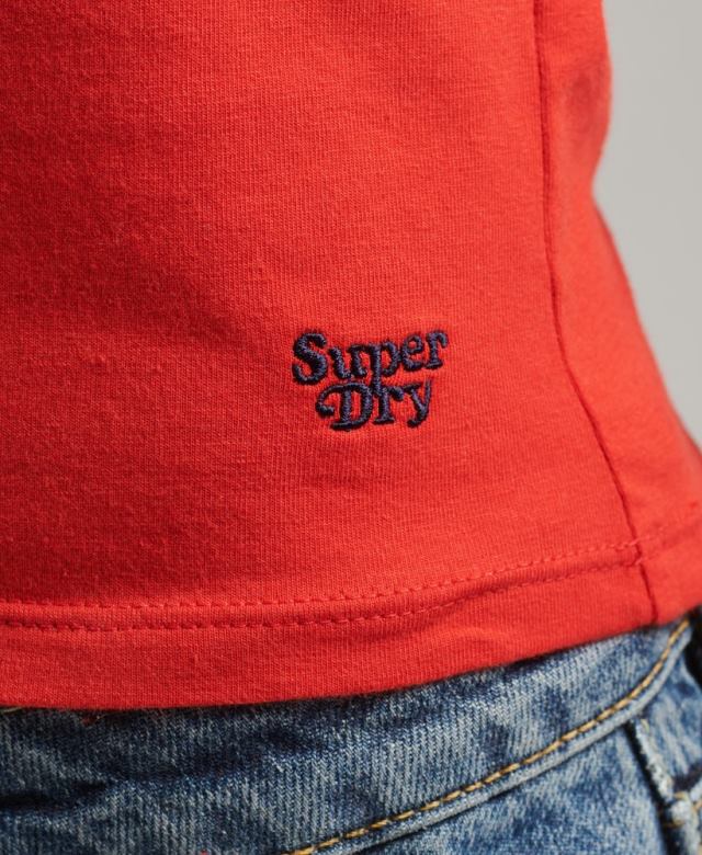 il Superdry נשים גופיית פסים מסוג cali אָדוֹם 4LX2Z6536 הַלבָּשָׁה