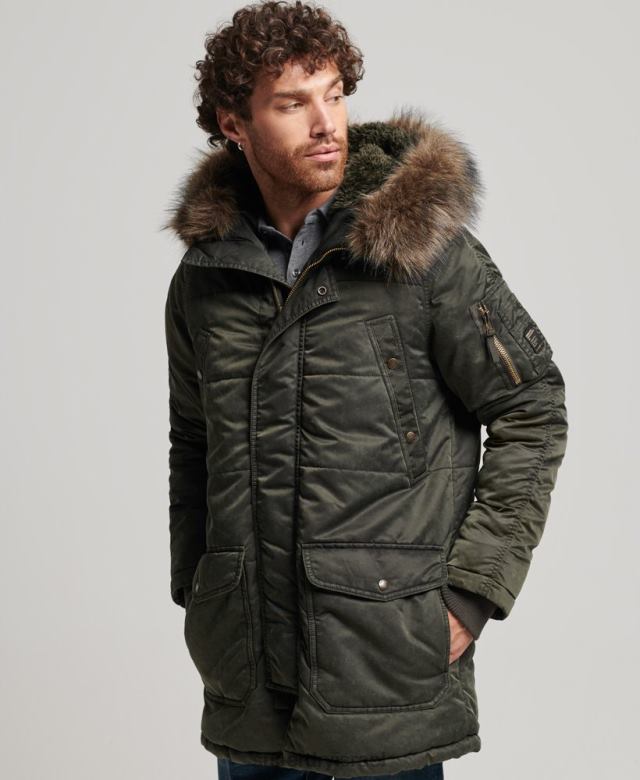 il Superdry גברים מעיל פארקה chinook חָקִי 4LX2Z4479 הַלבָּשָׁה