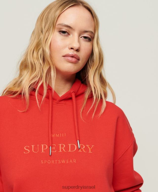 il Superdry נשים קפוצ'ון אוברסייז של code heraldry אָדוֹם 4LX2Z2018 הַלבָּשָׁה