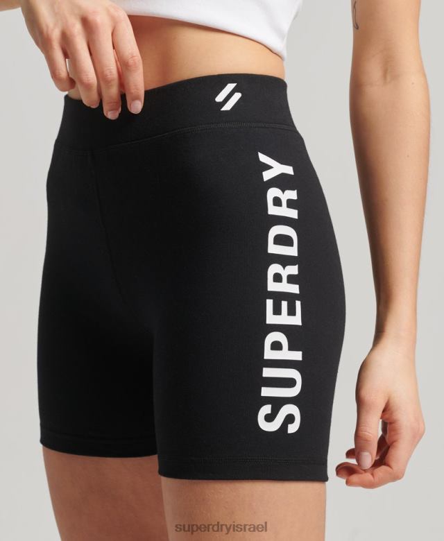 il Superdry נשים מכנסי אופניים קצרים קוד core שָׁחוֹר 4LX2Z3127 הַלבָּשָׁה