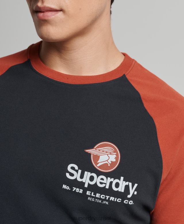 il Superdry גברים חולצת טריקו גרפית עם לוגו core חיל הים 4LX2Z4842 הַלבָּשָׁה