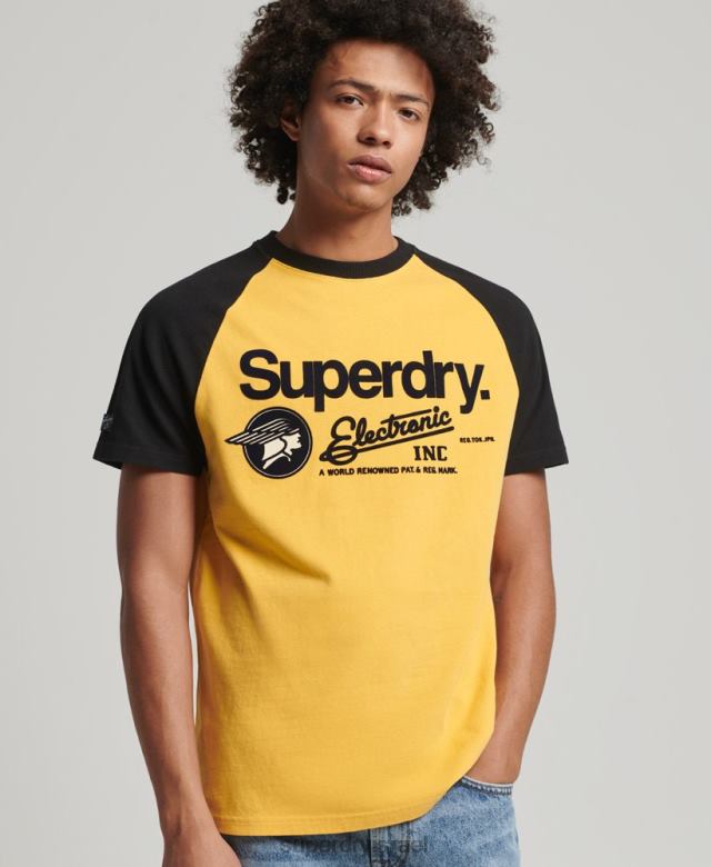 il Superdry גברים חולצת טריקו גרפית עם לוגו core צהוב 4LX2Z4860 הַלבָּשָׁה