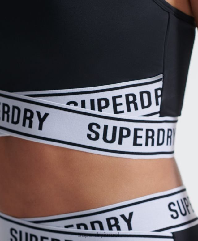 il Superdry נשים חזיית אימון core cross שָׁחוֹר 4LX2Z4187 הַלבָּשָׁה