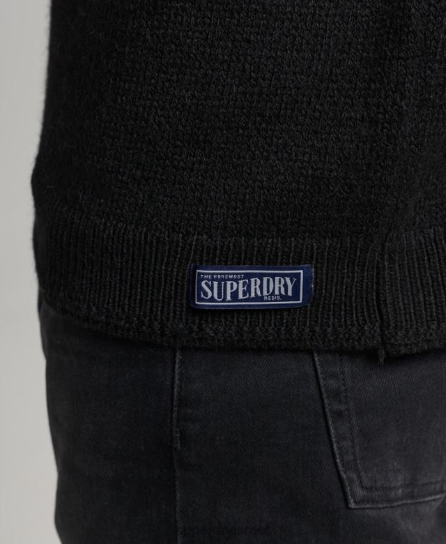 il Superdry גברים מגשר סרוג של צוות fairisle שָׁחוֹר 4LX2Z5246 הַלבָּשָׁה