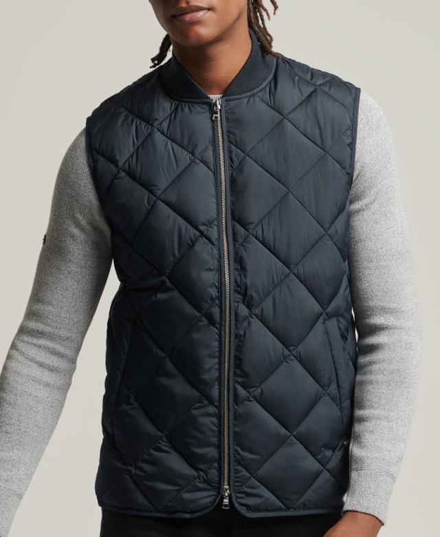 il Superdry גברים סטודיוס gilet חיל הים 4LX2Z4627 הַלבָּשָׁה