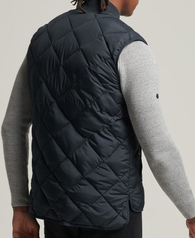 il Superdry גברים סטודיוס gilet חיל הים 4LX2Z4627 הַלבָּשָׁה