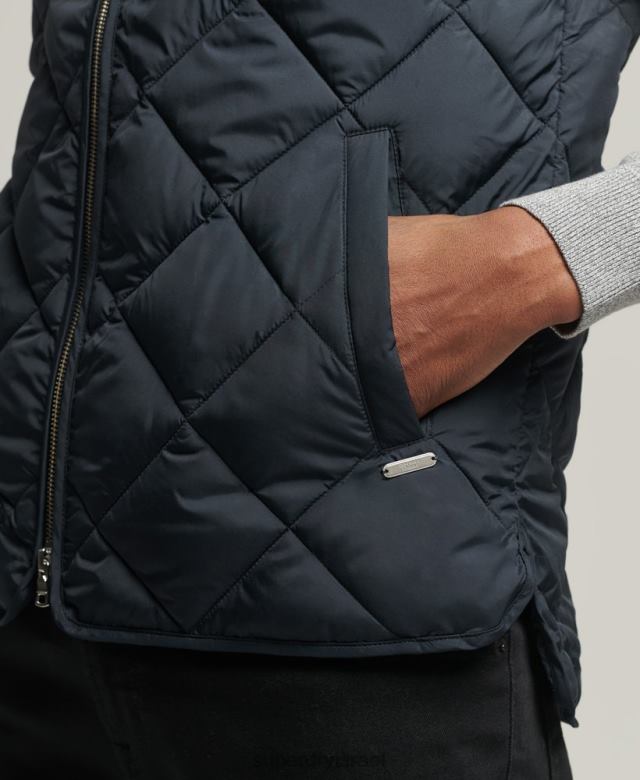 il Superdry גברים סטודיוס gilet חיל הים 4LX2Z4627 הַלבָּשָׁה