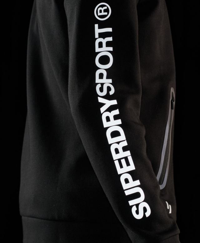 il Superdry גברים קפוצ'ון רוכסן של gymtech שָׁחוֹר 4LX2Z562 הַלבָּשָׁה