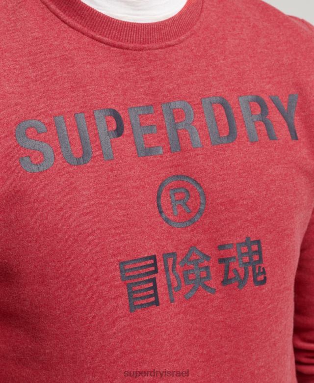 il Superdry גברים סווטשירט של לוגו תאגיד marl crew אָדוֹם 4LX2Z5188 הַלבָּשָׁה