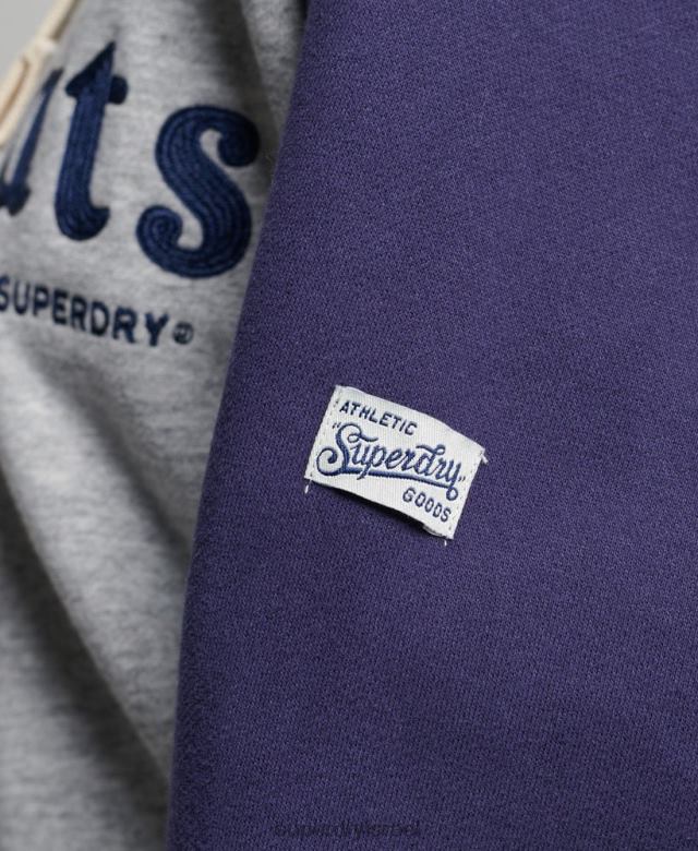 il Superdry נשים קפוצ'ון raglan וינטג' קולגי אפור 4LX2Z5778 הַלבָּשָׁה