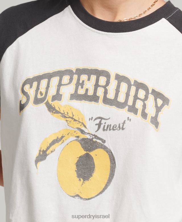 il Superdry נשים חולצת טריקו אינדי raglan לבן 4LX2Z6251 הַלבָּשָׁה