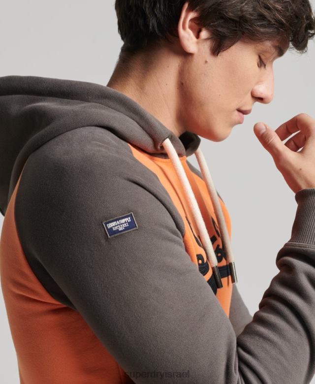 il Superdry גברים לוגו וינטג' קפוצ'ון אמריקאי קלאסיקה raglan תפוז 4LX2Z832 הַלבָּשָׁה