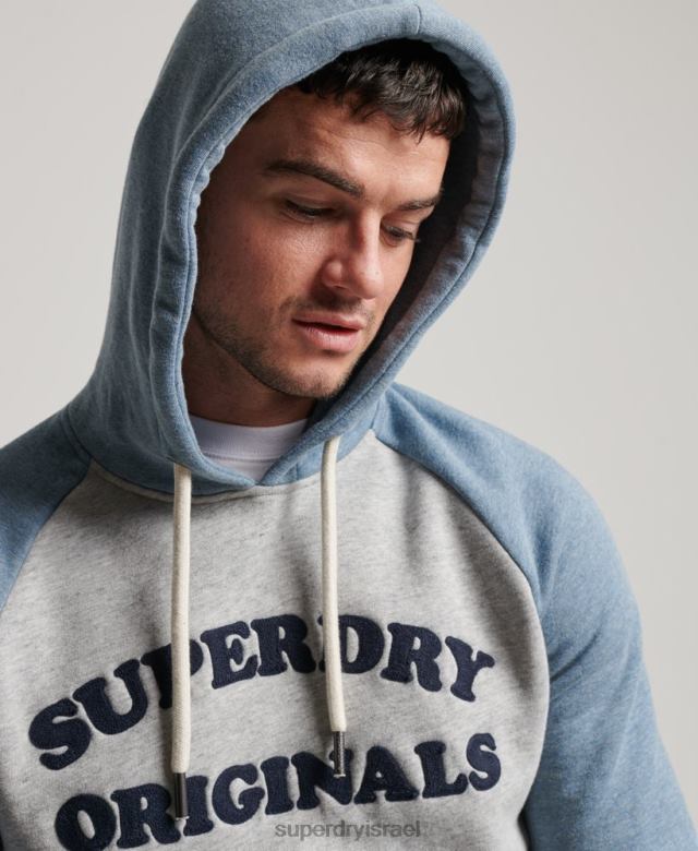 il Superdry גברים קפוצ'ון raglan class cooper אפור 4LX2Z594 הַלבָּשָׁה