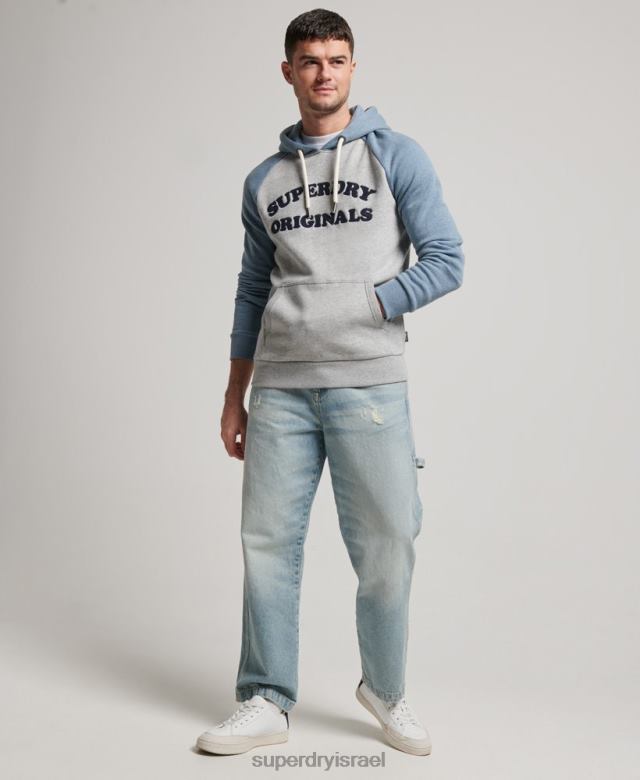 il Superdry גברים קפוצ'ון raglan class cooper אפור 4LX2Z594 הַלבָּשָׁה