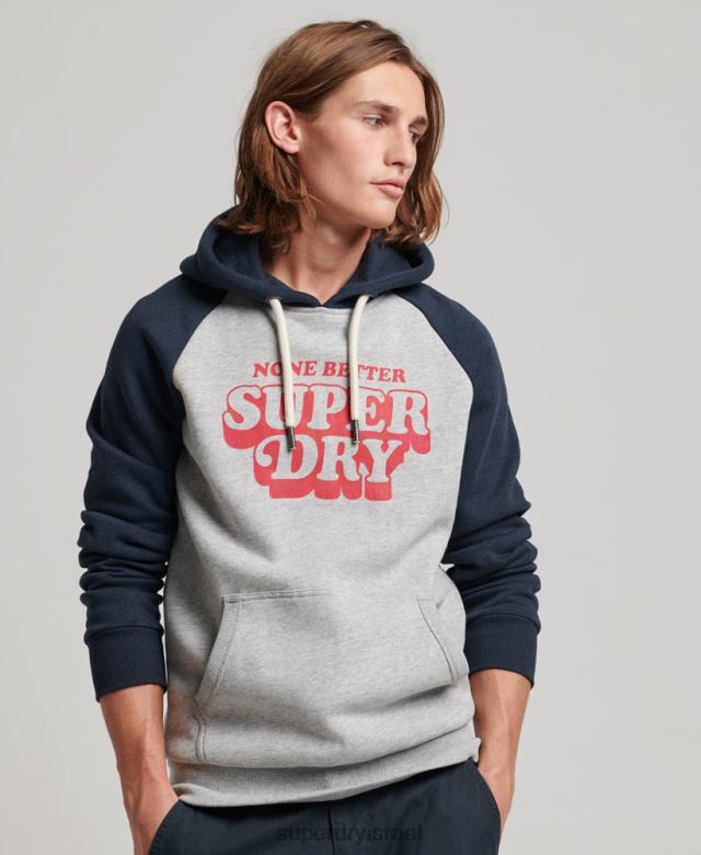 il Superdry גברים קפוצ'ון raglan class cooper אפור 4LX2Z595 הַלבָּשָׁה