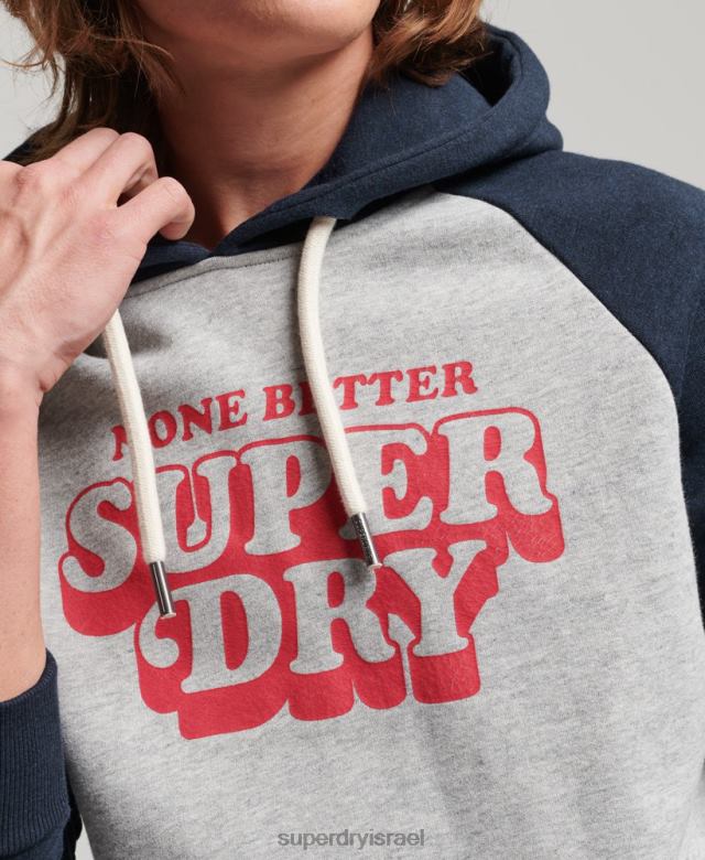 il Superdry גברים קפוצ'ון raglan class cooper אפור 4LX2Z595 הַלבָּשָׁה