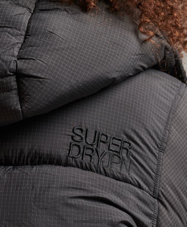 il Superdry נשים מקטורן ripstop עם קפוצ'ון שָׁחוֹר 4LX2Z3575 הַלבָּשָׁה