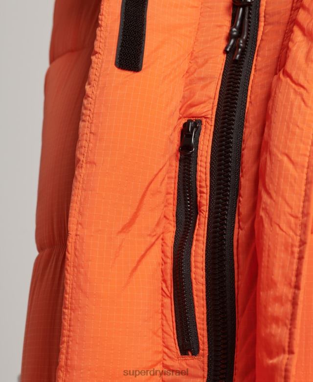 il Superdry נשים ripstop longline puffer gilet תפוז 4LX2Z3695 הַלבָּשָׁה