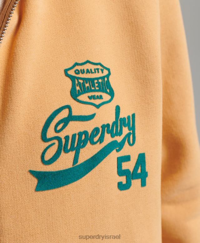 il Superdry נשים קפוצ'ון רוכסן מכללת script צהוב 4LX2Z3498 הַלבָּשָׁה