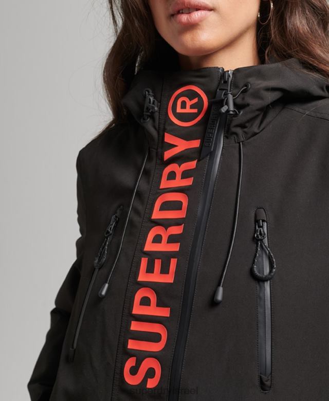 il Superdry נשים מעיל רוח אולטימטיבי sd עם ברדס שָׁחוֹר 4LX2Z3665 הַלבָּשָׁה