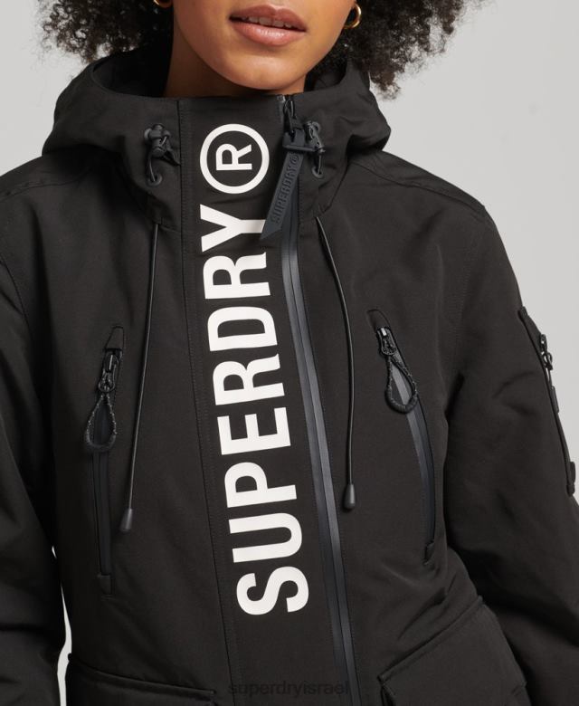 il Superdry נשים מעיל רוח אולטימטיבי sd עם ברדס שָׁחוֹר 4LX2Z3742 הַלבָּשָׁה