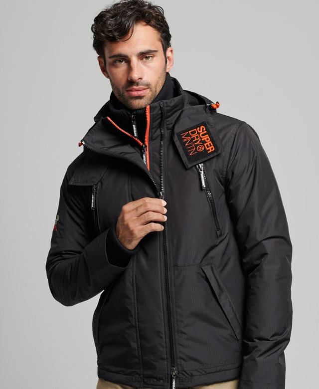 il Superdry גברים מעיל הרים sd windcheater שָׁחוֹר 4LX2Z1160 הַלבָּשָׁה