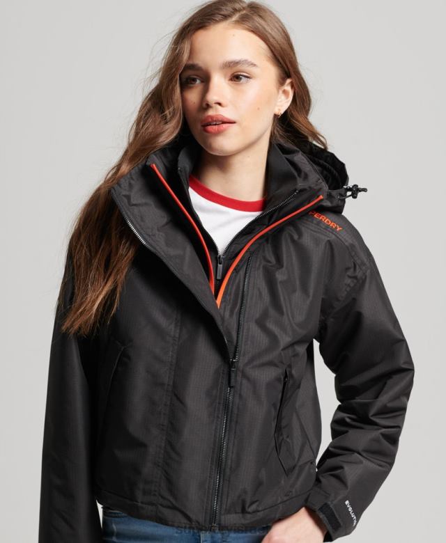 il Superdry נשים מעיל sd-windcheater שָׁחוֹר 4LX2Z3551 הַלבָּשָׁה