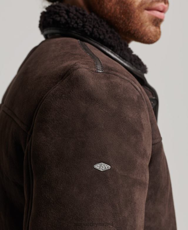 il Superdry גברים ז'קט לסיפון shearling חום 4LX2Z4743 הַלבָּשָׁה