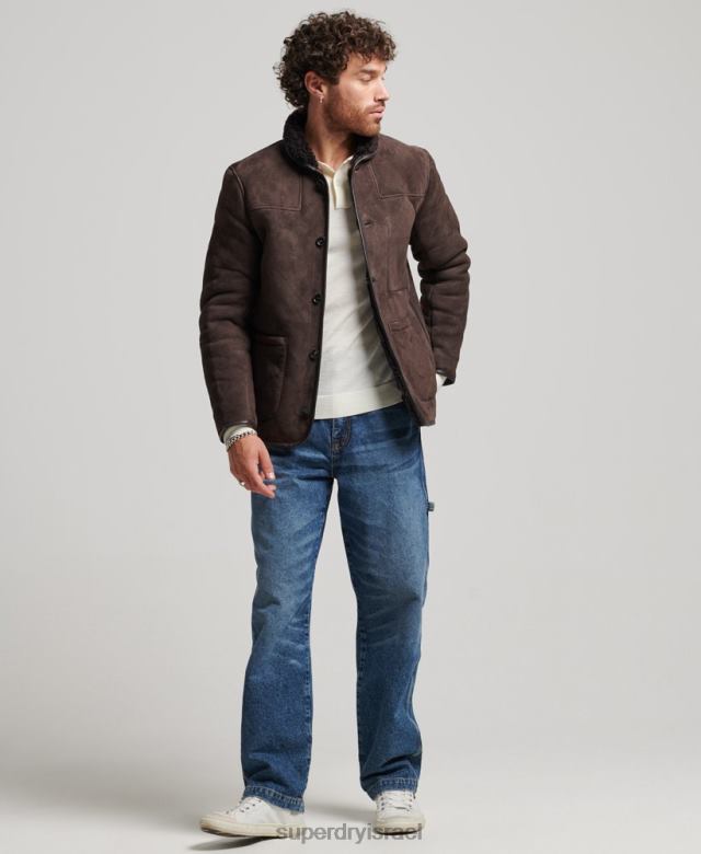 il Superdry גברים ז'קט לסיפון shearling חום 4LX2Z4743 הַלבָּשָׁה