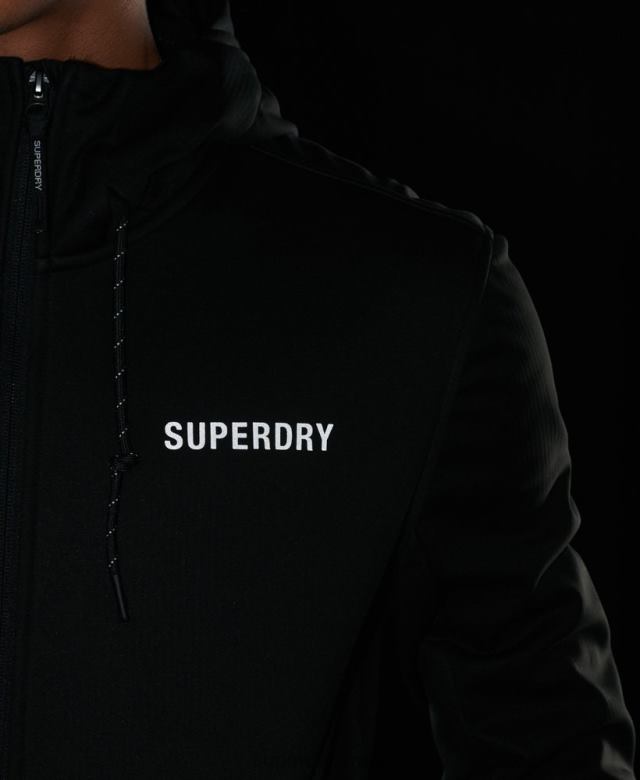 il Superdry גברים מעיל טרנינג טכנולוגי soft shell שָׁחוֹר 4LX2Z1112 הַלבָּשָׁה