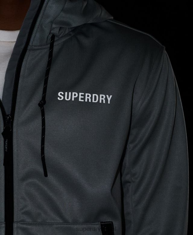 il Superdry גברים מעיל טרנינג טכנולוגי soft shell אפור 4LX2Z1141 הַלבָּשָׁה