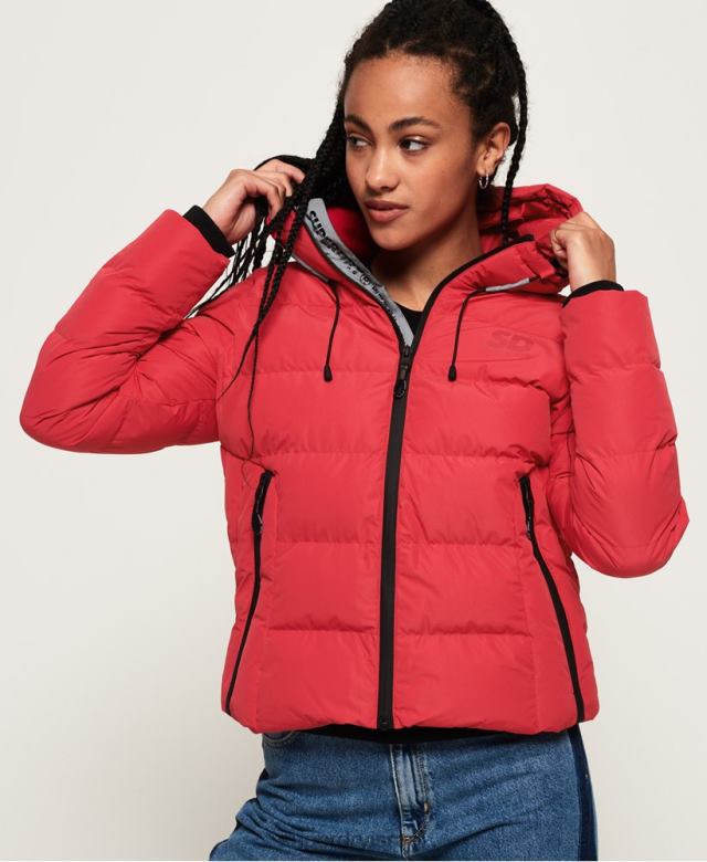 il Superdry נשים ז'קט סמל של spirit puffer אָדוֹם 4LX2Z3831 הַלבָּשָׁה