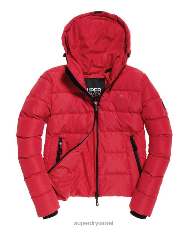 il Superdry נשים ז'קט סמל של spirit puffer אָדוֹם 4LX2Z3831 הַלבָּשָׁה