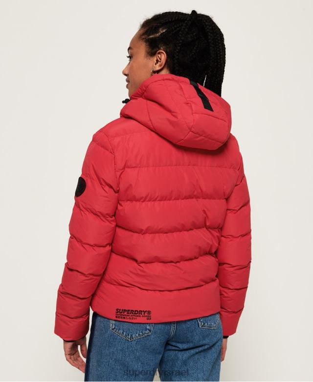 il Superdry נשים ז'קט סמל של spirit puffer אָדוֹם 4LX2Z3831 הַלבָּשָׁה