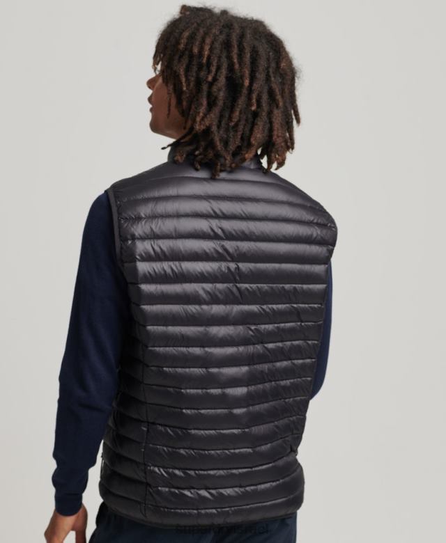 il Superdry גברים tech core down gilet שָׁחוֹר 4LX2Z4637 הַלבָּשָׁה