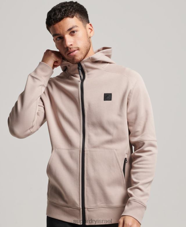 il Superdry גברים קפוצ'ון zip קוד טק אפור בהיר 4LX2Z81 הַלבָּשָׁה